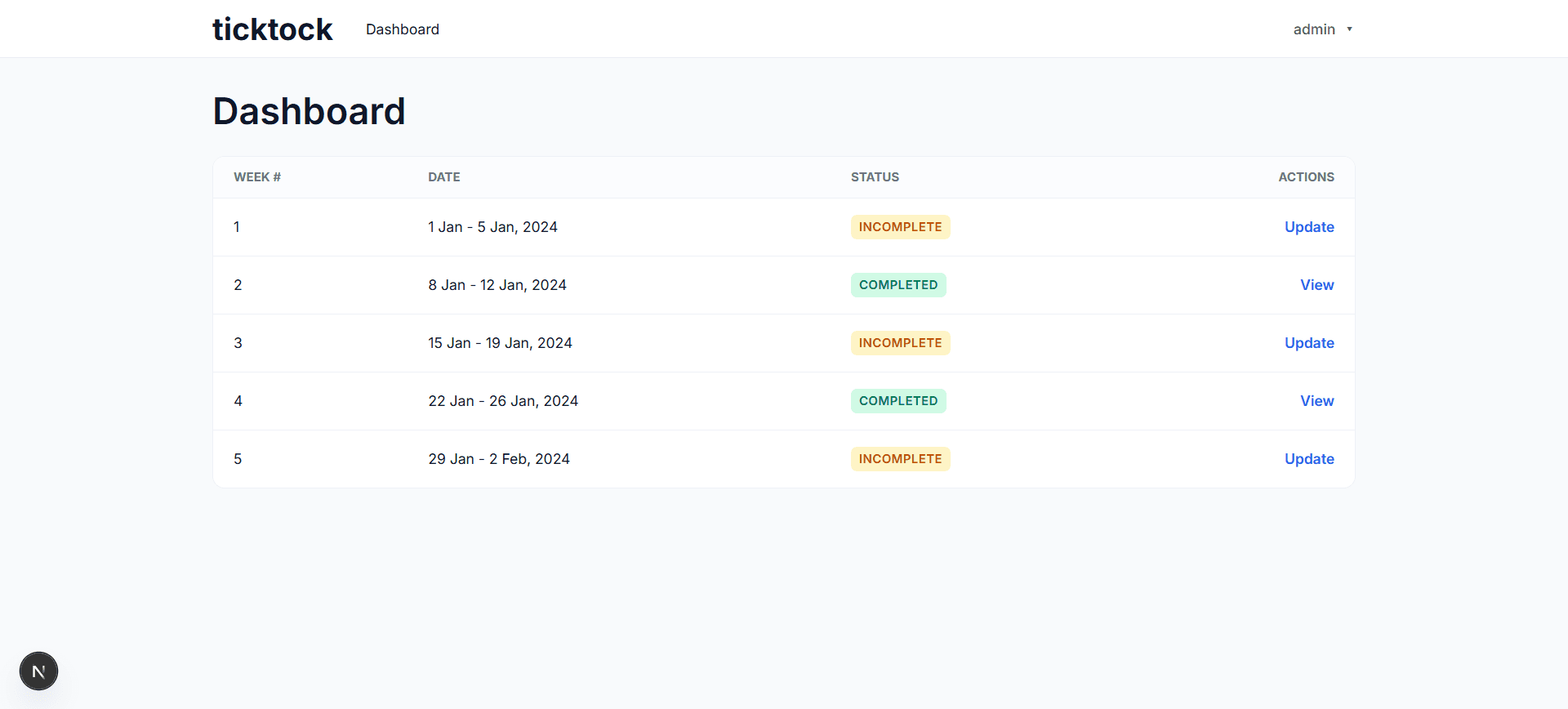 Timesheet Management Application