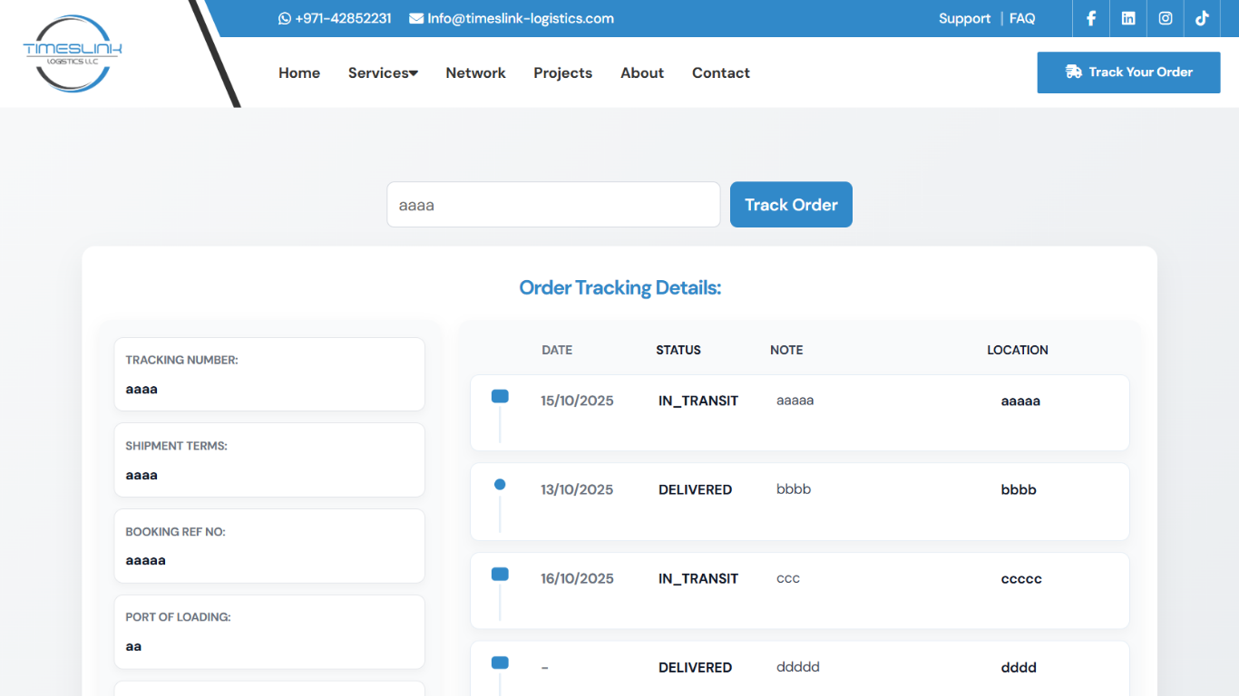 Timeslink Logistics Platform